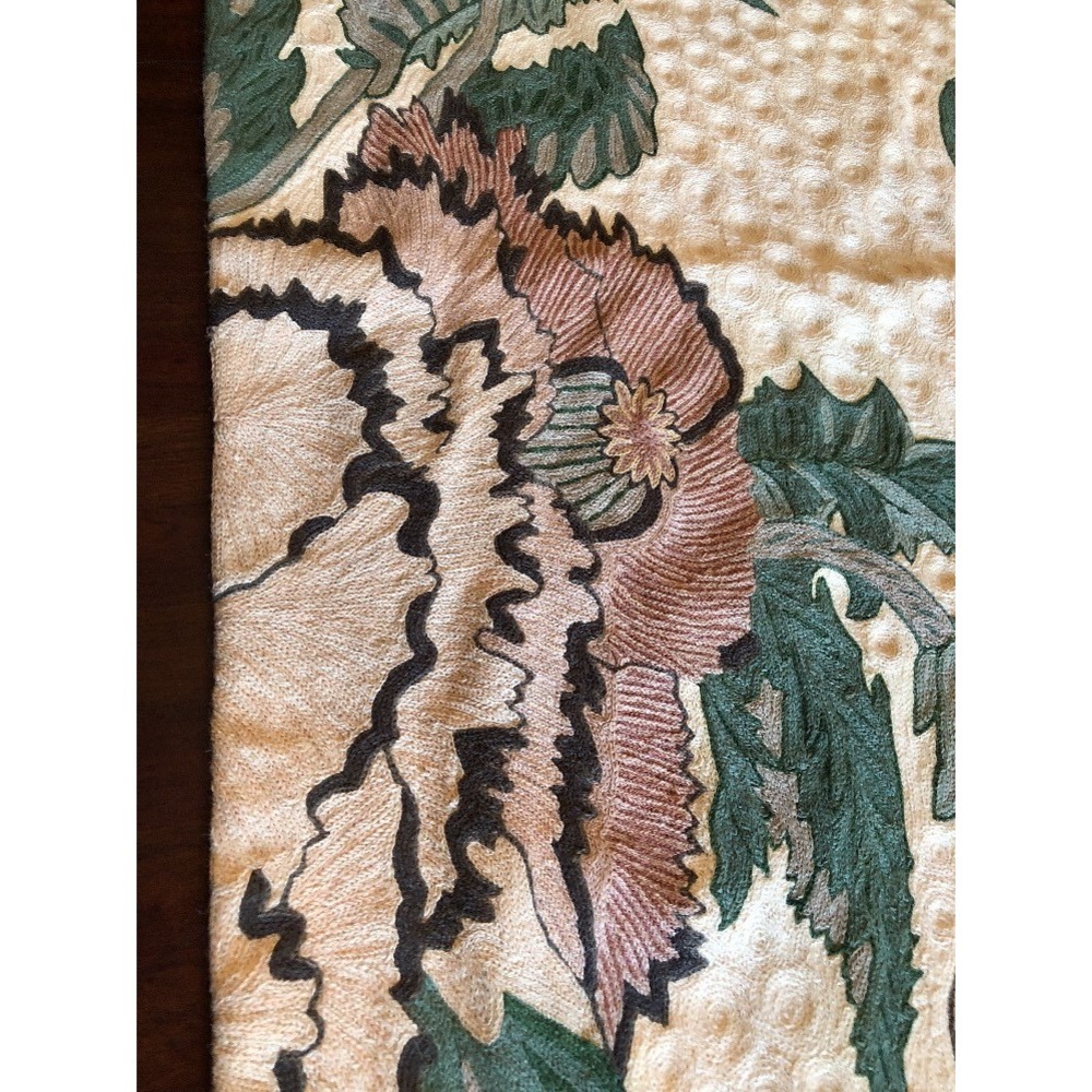 Embroidered Wall Hanging Art Modern Floral Boho Decor Andraab Textiles Lg Wool - Picture 7 of 15